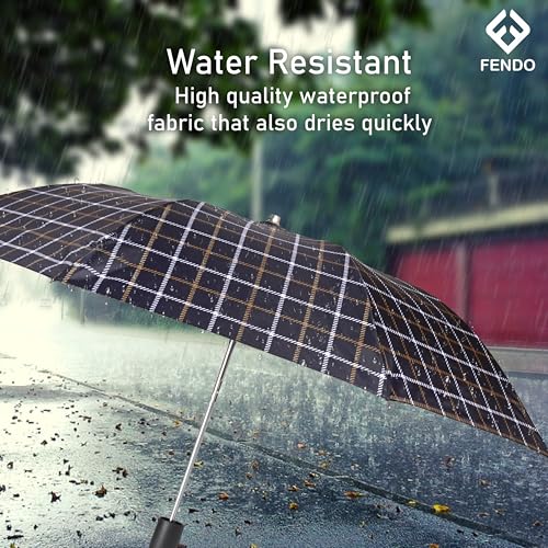 Image of Fendo 21 Inch 2 Fold Umbrella for Men & Women | Windproof & Waterproof | Compact Travel Umbrella with Strong Frame | Lightweight & Easy to Carry