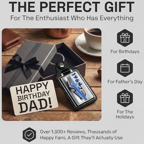 Image of Brotherhood 1964 Compatible with Chevelle Convertible Design Key Chain Key Holder Key Ring For Men Heavy Duty Car Key Ring For Men and Women