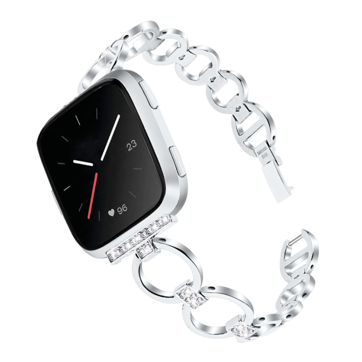 jojofuny Fashion Watch Band for Diamond- Stainless Steel Replacement Band Comfortable for Occasions