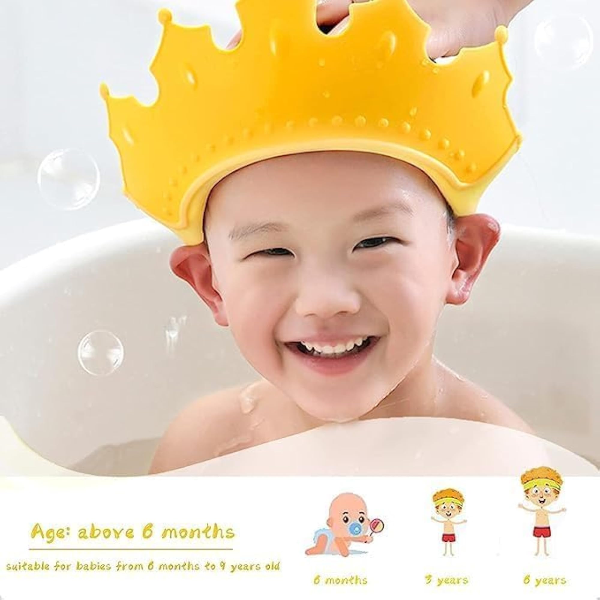Adjustable Silicone Bath Visor Hat for Kids