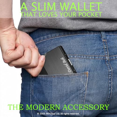 Image of Mini2buy Personalized Name Engraved Wallet RFID Protected Store up 10-12 Credit /Debit 15-20 Business Visiting Cards 9.5 x 6.6 x 1.9 cm Perfect for Employee Design Suitable for Unisex (Customozed)
