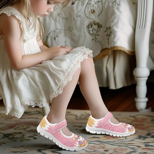 Dog Theme Girls Mary Jane Shoes Breathable Comfort Casual Sneaker for Little/Big Girl,Ballet Flat School Wedding Party Shoes4