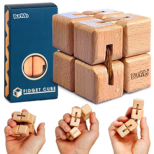BUNMO Wooden Infinity Cubes - Large Infinity Cube Fidget Toy | Eco-Friendly Beechwood Fidget Cube Works as Fidget Toys, Infinity Cube Fidget, Fidget Toys for Adults & Adult Fidget Toys.