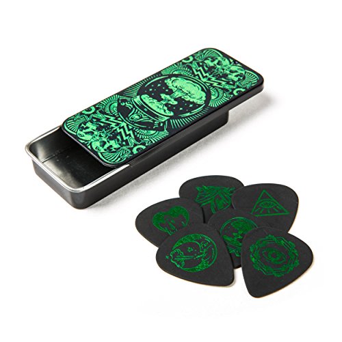 Dunlop ILDCT01 Boîte de 6 médiators I Love Dust Green - Les Beatles, Paul McCartney, John Lennon, RIngo Starr, George Harrison Dunlop ILDCT01 Boîte de 6 médiators I Love Dust Green