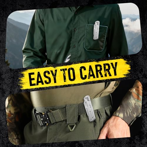 BIBURY Cadeaus voor mannen, multitool EDC zakmes, survivalmes roestvrij staal, mes outdoor, papa cadeau, verjaardagscadeau gadgets voor mannen, adventskalender gereedschap heren - Afbeelding 4