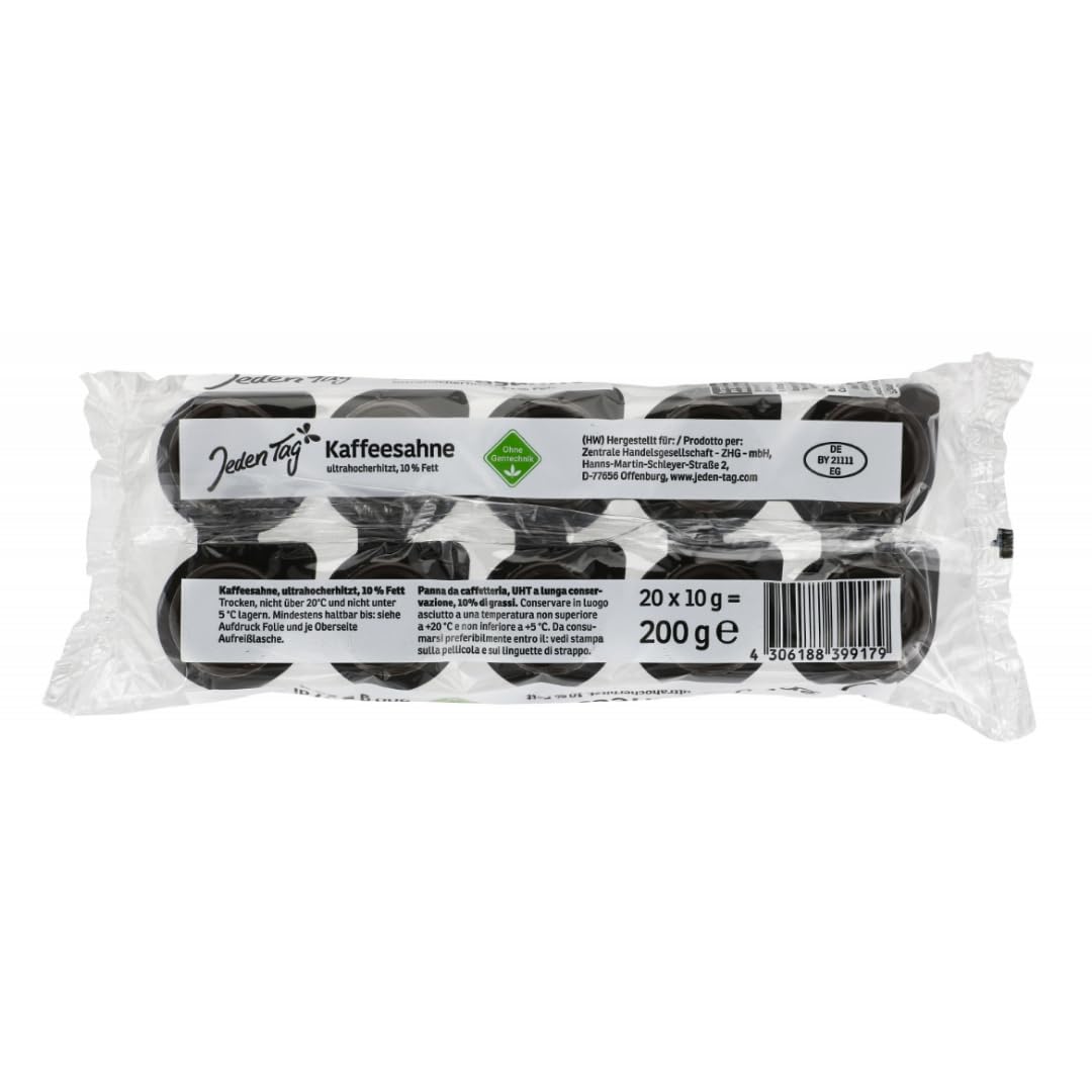 Dehlwes H-Milch 1,5% Fett 1000 Mililiter x 6 Stück + Jeden Tag Kaffeesahne 10% 20 Stück x 10 gramm x 15 Packungen