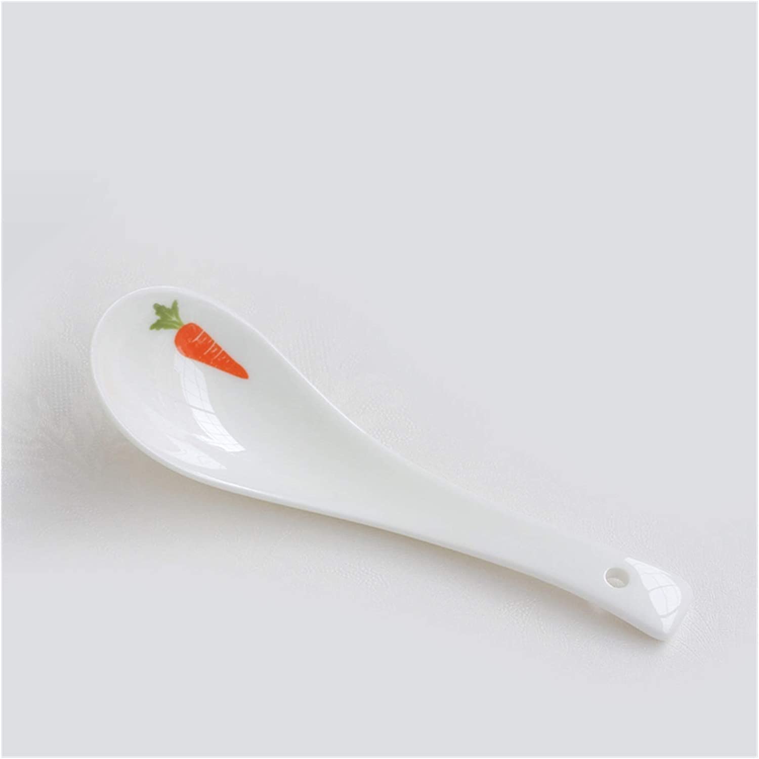Cuchara de cerámica para café, té, postres, Cuchara sopera de cerámica, cucharas soperas, Cuchara de cerámica Estilo japonés para Comer, Cuchara sopera, Cuchara pequ(Onecolor)