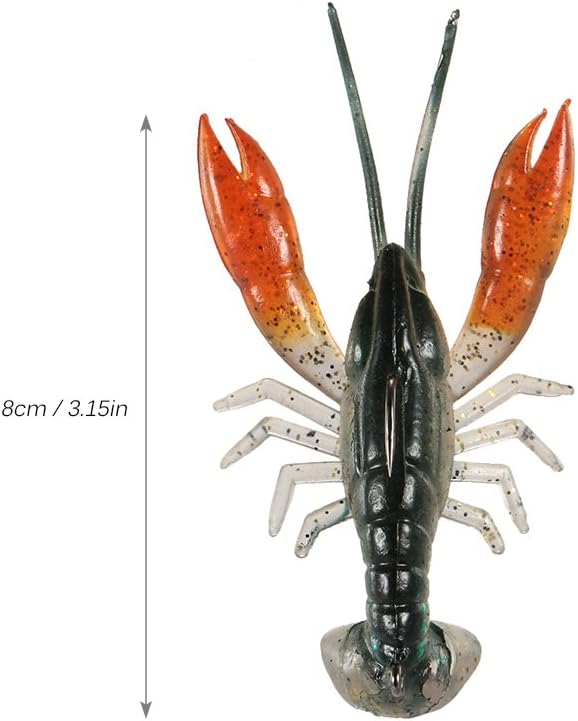 Lixada Soft Fishing Lure Crawfish Bait Shrimp Lobster Claw Artificial Lure Swimbait 8cm/14g 3pcs : Sports & Outdoors