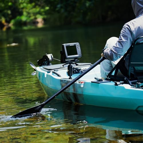 Image of HITORHIKE Kayak Fish Finder Mount with Transducer Arm Options Holds up to 9 inch Electronics Compatible with Garmin Lowrance Humminbird(Track Mount Base Set)