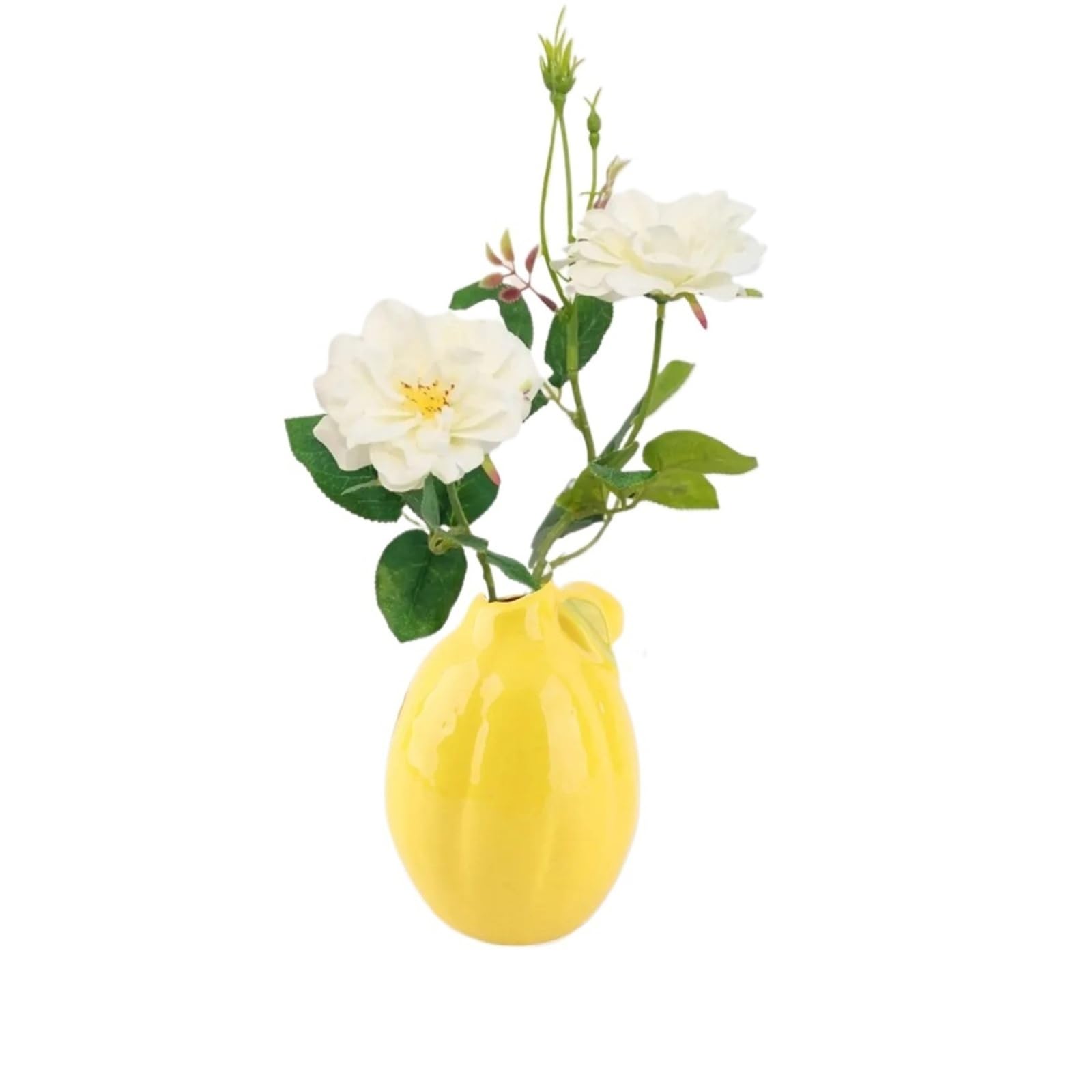 Fruit Vases Lemon Shape Vase Yellow Unique Ceramic Decorative Fruit Shaped Flower Arrangement