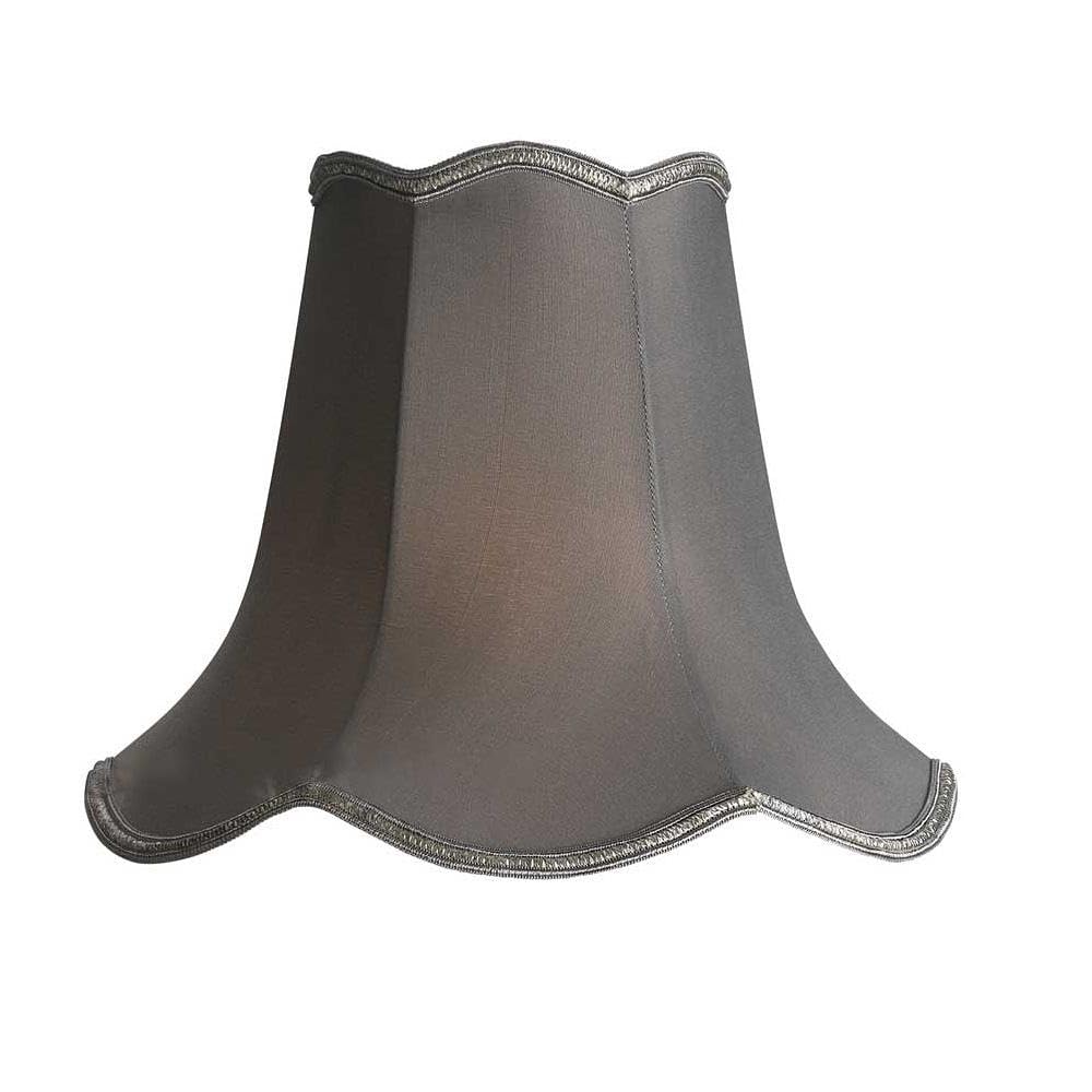 Slate Grey 14" Faux Silk Scalloped Lamp Shade Dimensions: Diameter Base 370mm x Diameter Top 180mm x Height 300mm