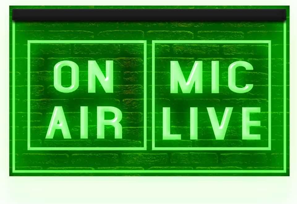 140131 On Air Mic Live Studio Media Audio Room Decor Display LED Light Neon Sign (12" X 8", 16 Colors By Remote)