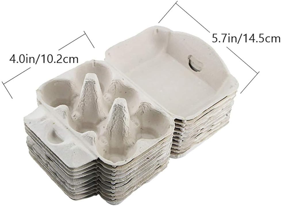 1 Set 20pcs Pulp Egg Tray Paper Egg Tray Egg Holder Bulk Holds Blank Beer Coolers Egg Filler Flats Egg Carton Flats Farm Egg Holder Egg Keeper 6- Refrigerator Portable (Light Grey 10pcs