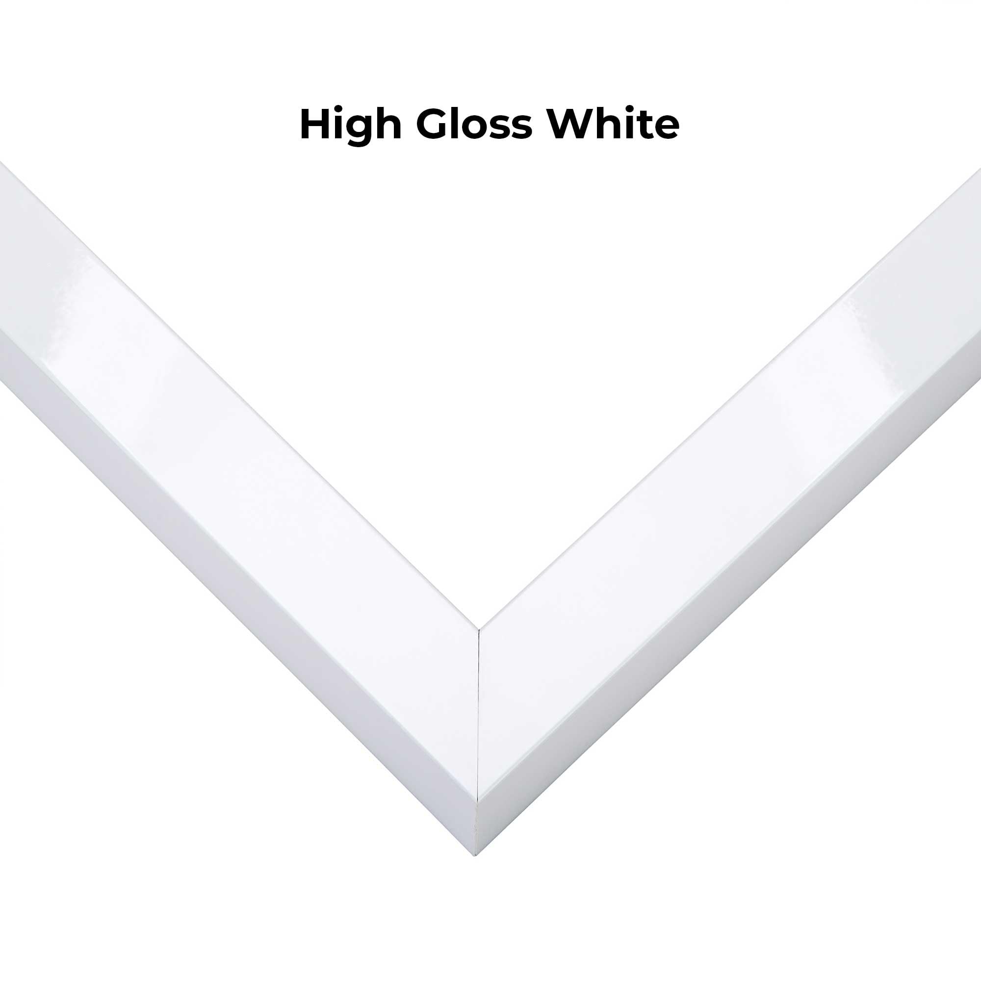 18x48 Shadow Box High Gloss White Display Frame | 1.625 Inches Deep | 1 Inch Moulding Width | Solid Wood | UV Resistant Acrylic Plexiglass, Acid Free Backing and Hanging Hardware Included