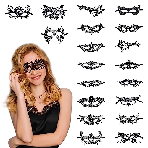 🖤Design unico: La maschere veneziane per gli occhi in pizzo sexy ha un nastro nero per la legatura e può essere comodamente adattata alla forma del viso. È comoda da indossare a lungo e si adatta alla maggior parte delle persone grazie al suo design a taglia unica.