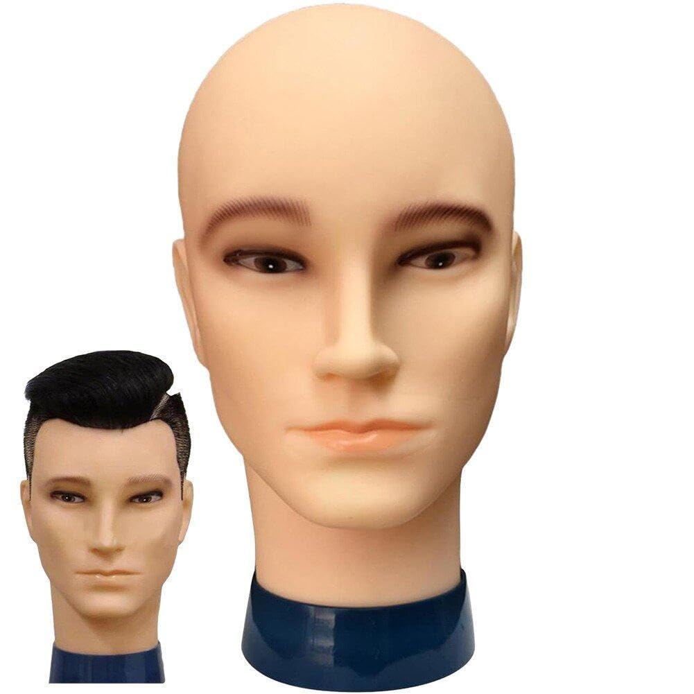 Maniquí de cabeza masculina ideal para evitar deformaciones en pelucas y gorros