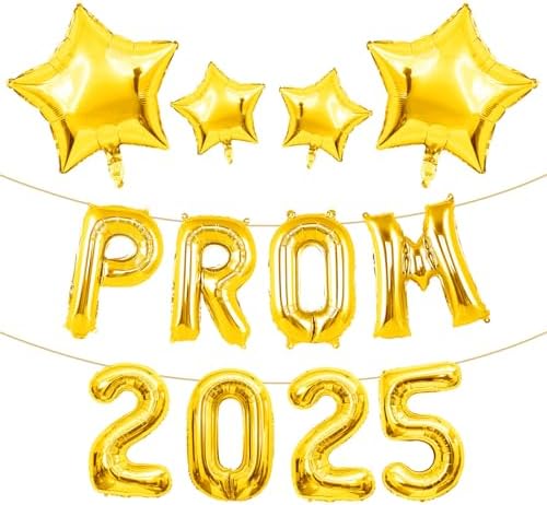 Ballons de bal 2025, ballons en feuille d'or de 40,6 cm avec 4 ét...