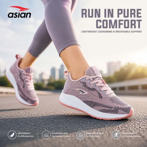 Image of ASIAN Mercury-25 Women's Sports Shoes | Trendy, Comfortable Walking Sneakers | Memory Foam Technology, Breathable Knit for Running, Walking & Travel