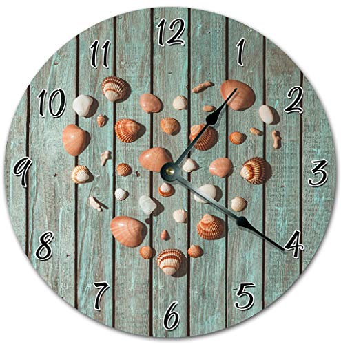 Reloj de pared grande 10.5 pulgadas corazón y conchas miniatura 1