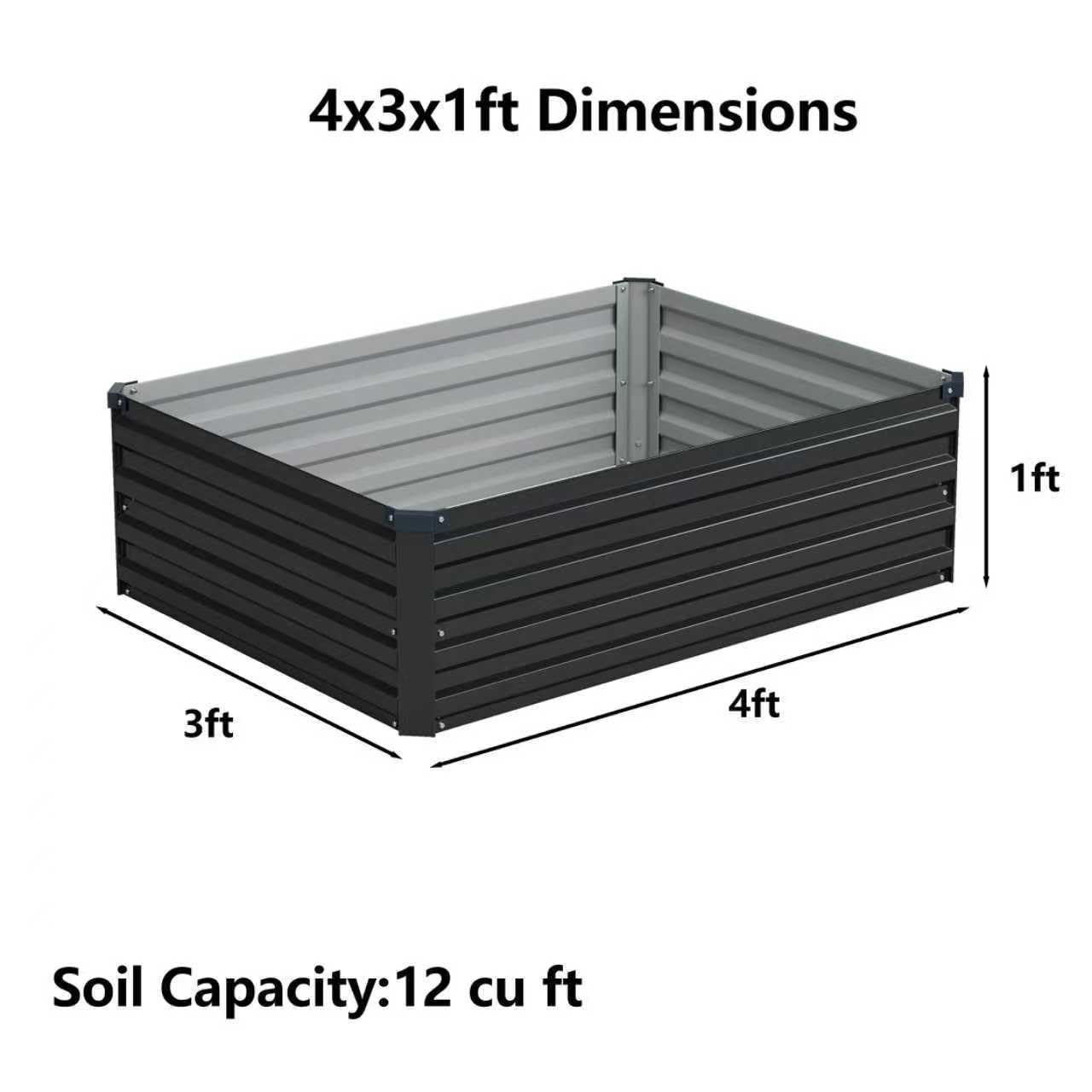 Amazon.com: Foxlang 4x3x1ft(2 Pack) Galvanized Raised Garden Bed