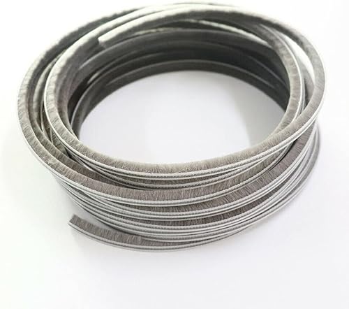 Burlete de 16.4 ft (16 pies) para barrido de puerta y ventana de puerta (0.236 in x 0.236 in (14" 14"), gris)