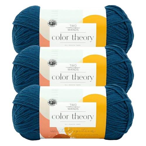 Image of Lion Brand Yarn, Color Theory Worsted Weight Yarn for Knitting and Crochet, Lagoon, 3 Pack, Acrylic Fiber with Modern Color Palette, Perfect for Sweaters, Hats and Cozy Blankets