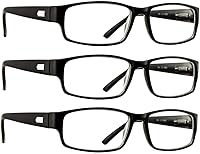 TruVision Readers 9504H Lightweight Rectangular Reading Glasses for Men & Women - Comfort Spring Hinges, Anti-Reflective Lenses