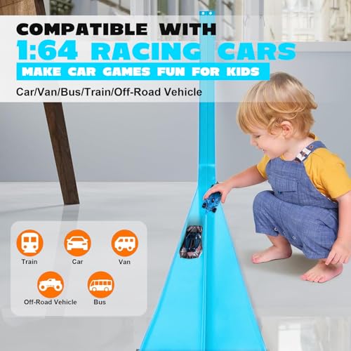 Car Track 4.5m, Flexible Race Track Cars Ramp Track Toy with 4 Alloy Cars and Storage Bag - Image 2