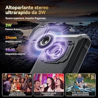 Blackview BV6200 Plus Rugged Smartphone 2026, Batteria 11000mAh Telefono Indistruttibile 24GB+128GB/2TB TF, 6.56" HD+, 98dB Altoparlante, Fotocamera AI 16MP+13MP, Fingerprint/NFC/GPS/3 Anni Garanzia