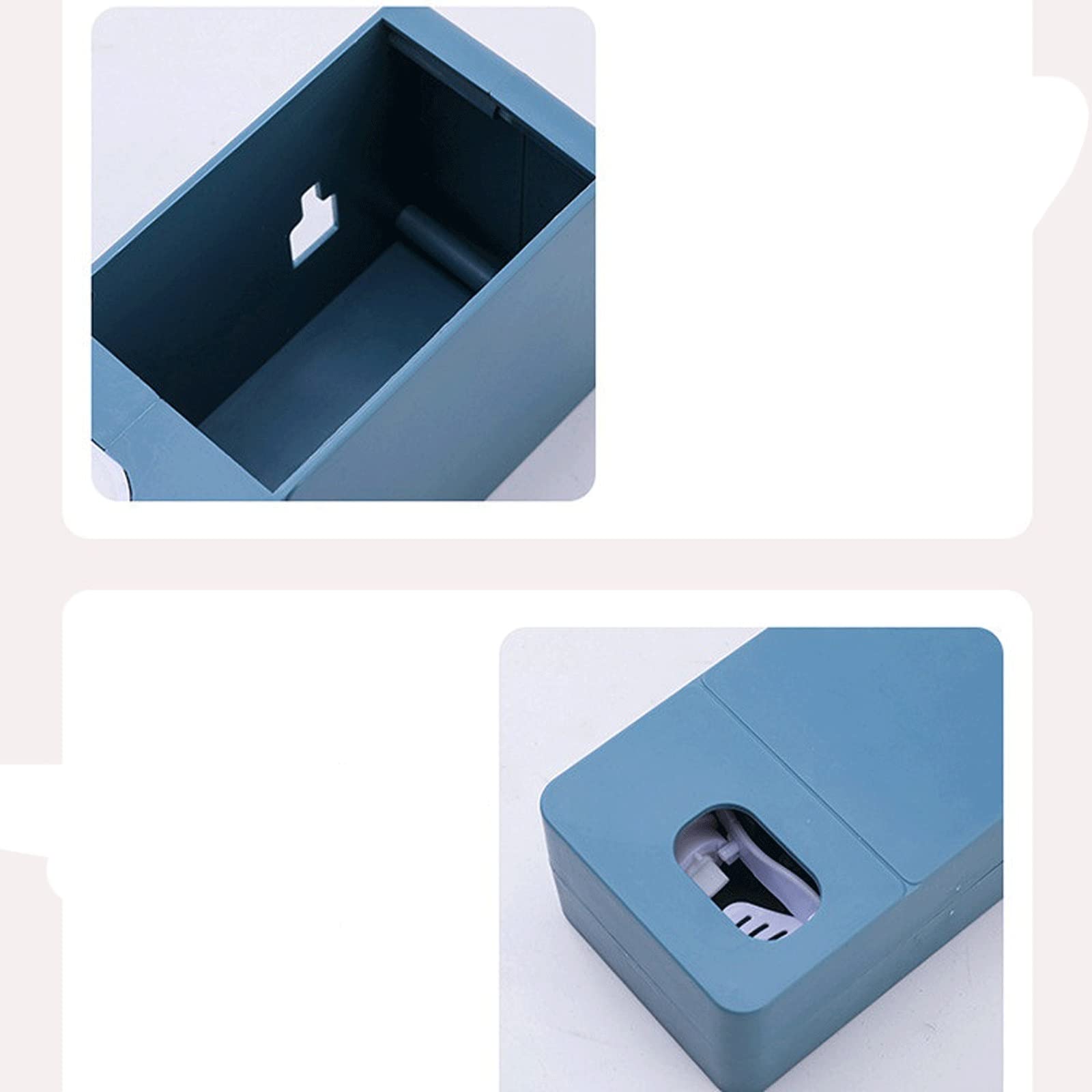 Dispensador automático de pasta de dientes de montaje en pared con exprimidor para baño, soporte creativo de pasta de dientes (azul)
