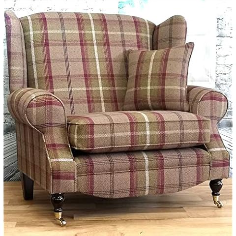 Snuggle Chair Fireside Cottage Chair EXTRA WIDE - Balmoral Heather Tartan Fabric Cover