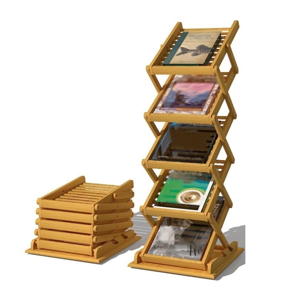 jianjunchaling Foldable Magazine Rack Brochure Literature Display Floor Stand Holder for Home Office Retail Display Exhibitions Trade Show Portable 5 Pockets for Office, Trade Show, Exhibitions