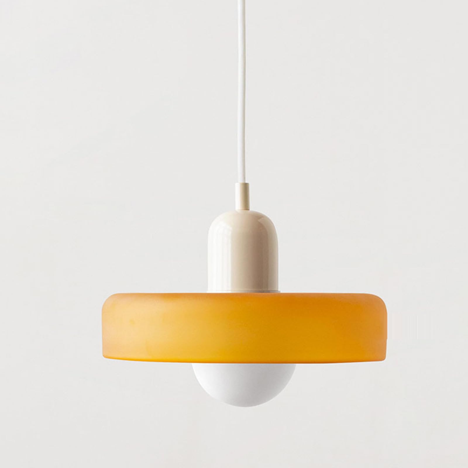 HYJAUSXB Ceiling Fixture Round Small Chandelier Lamp Single Suspended Lights,Mid Century Modern Vintage Farmhouse Coastal Hanging for Dinning Room Restaurant Hallway, with Bulb