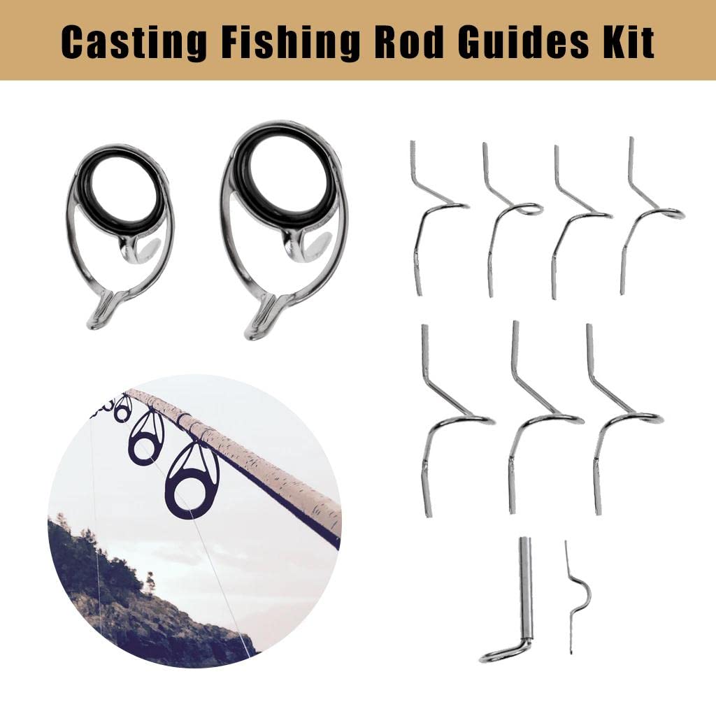 SunniMix 4xStainless Steel Fishing Rod Guides Rod Repair DIY Eye Rings 9 0mm - View #6