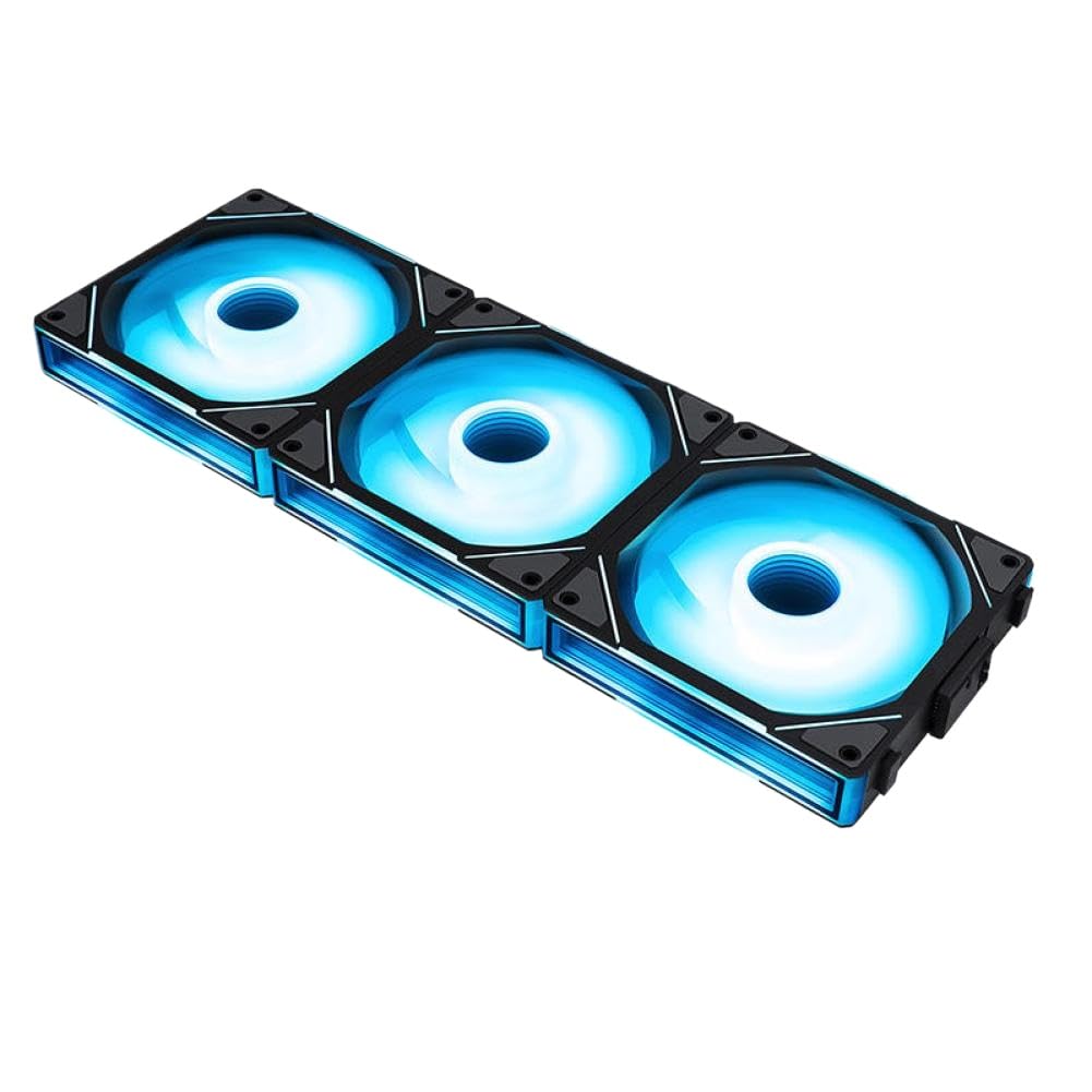 TEUCER JM-1 ARGB Specchio Ciclo Effetto Luce 120mm 4-Pin PWM Ventola per Case del Computer Compatibile con i Sistemi di Raffreddamento ad Acqua del PC(JM-1 Black Forward)