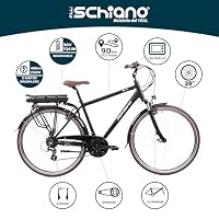 F.lli Schiano E-Ride, E Bike Trekking 28 Zoll, 36V 10.4Ah Abnehmbarer Akku, Motor 250W 40Nm, Trekking EBike für Herren, Schwarz – Ansicht 2