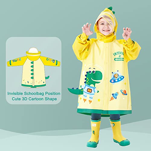 Image of Toddler Raincoat for Boys Girls Rain Poncho Waterpoof Kids Rain Jacket 3D Cartoon Hoodie Kids Rainwear XL Size 9-10 Years