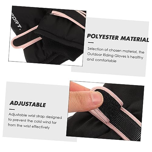 ABOOFAN 1 Par De Luvas Pretas Luvas De Proteção Para O Inverno Ao Ar Livre Luvas Para Calor Luvas De