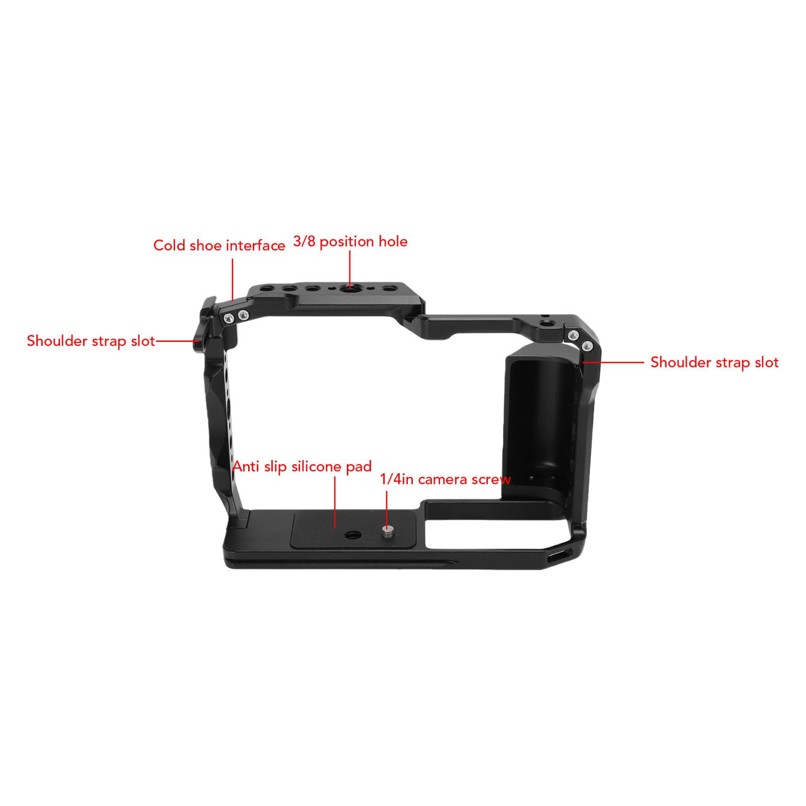 Fockety Gabbia per Fotocamera, Stabilizzatore per Rig DSLR in Lega di