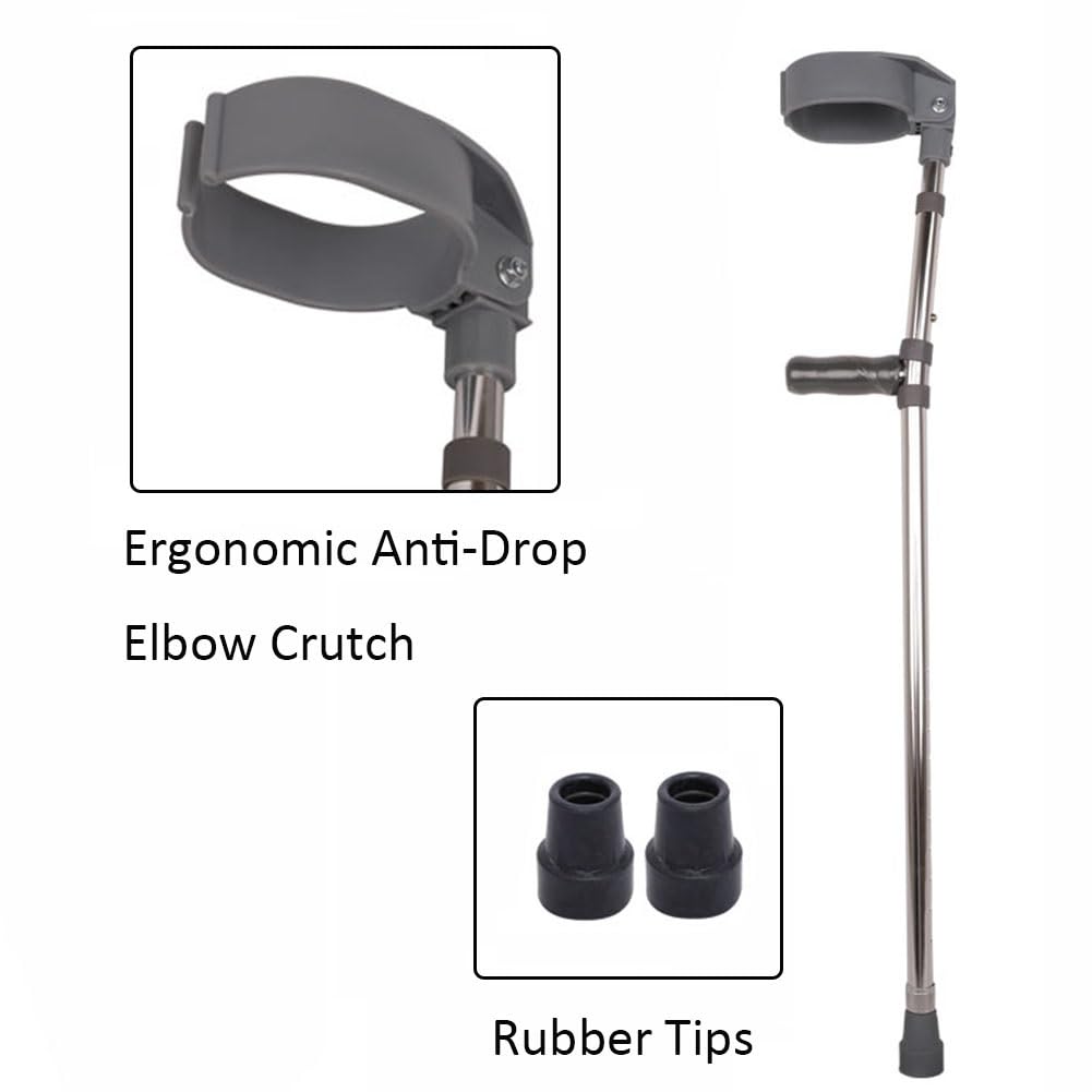 Paio di Stampelle for Avambraccio, di Supporto for Gambe Dopo Infortunio O Intervento Chirurgico, Aiuto for Camminare Altezza Regolabile