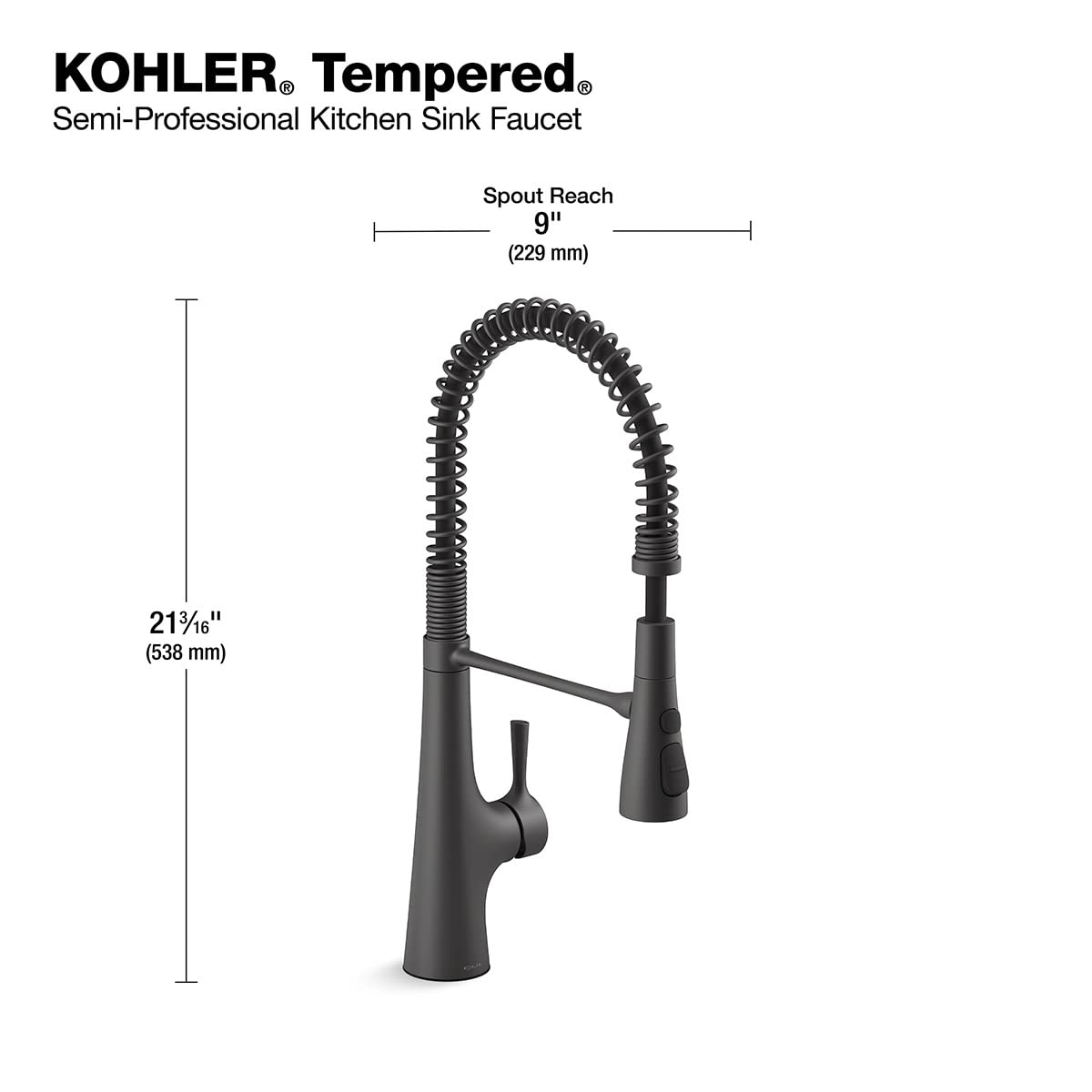 Kohler K-24662 Tempered 1.5 GPM Single Hole Pre-Rinse Pull Down