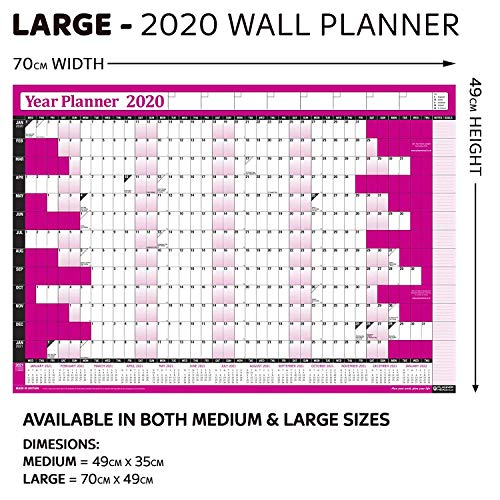Planificador Anual Pared Para Oficina Hogar 2020 Incluye Bazar