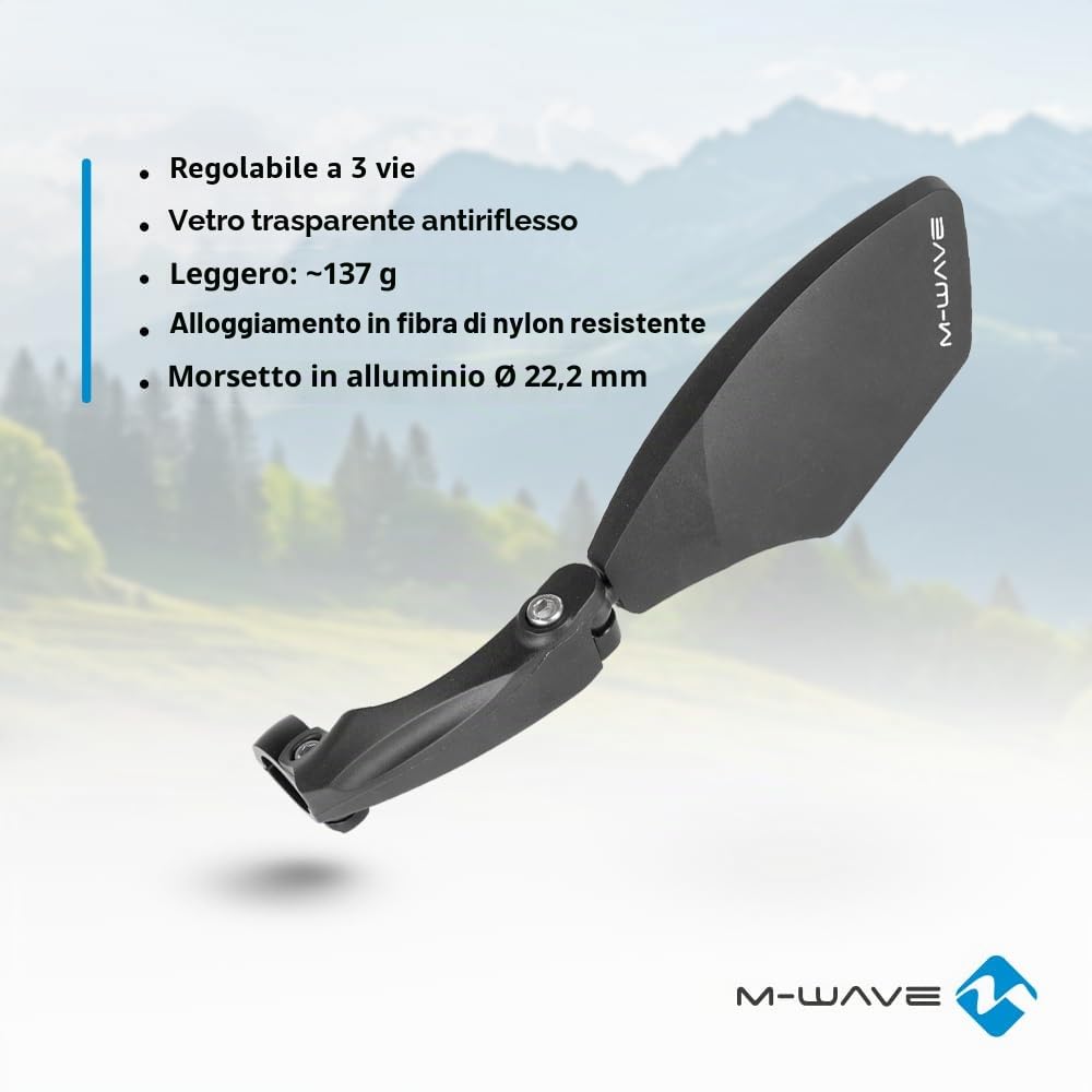 M-Wave Set di specchietti da bicicletta unisex per adulti SPY Space, nero