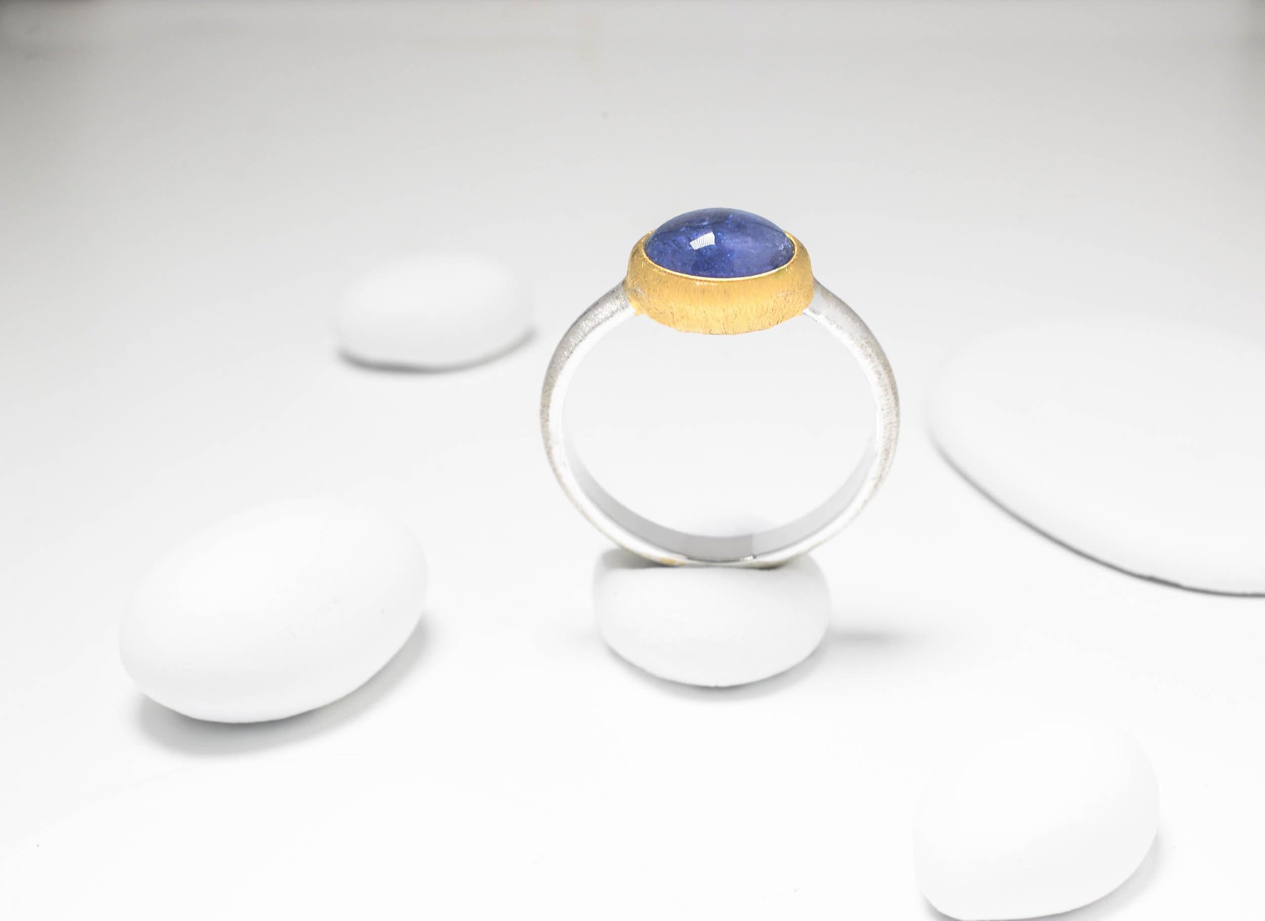 Tansanit 22K Gold/Silber Ring