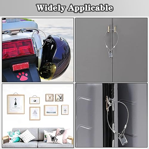 Pusnmi Stainless Steel Cable With Loops, Vinyl Coated Wire Rope Lanyard Lock Security Chains For Outdoor Gates thumb #4