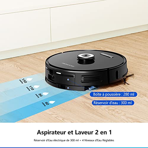 proscenic M8 Pro Robot Aspirateur Laveur, avec Collecteur Poussière Automatique, Laser Smart Navigation 8.0, Super Aspiration 3000Pa, Nettoyage Personnalisé, Alexa/App Contrôle, sur Les Tapis et Sols - Image 6