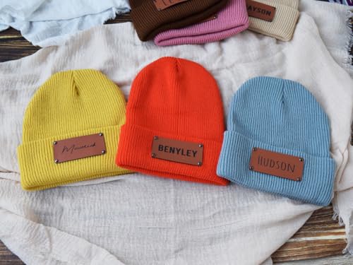 Personalized Baby Beanie Hat Custom Newborn Infant Toddler Kids Hat with Name Boys Girls Hat Black 5