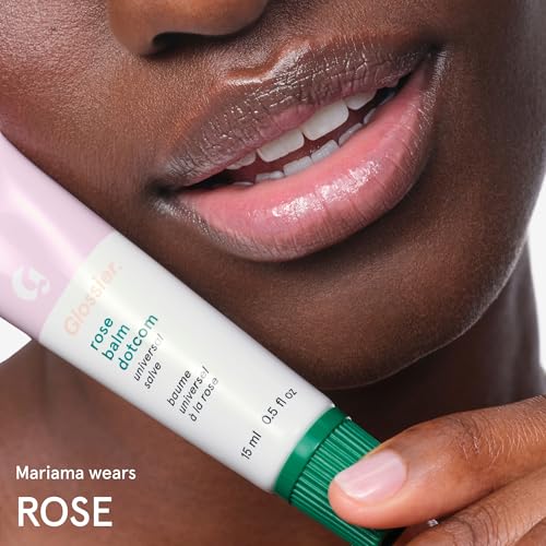 Image of Glossier Balm Dotcom Hydrating Tinted Lip Balm - Universal Salve, Up to 12Hr Moisture for Dry Lips, Cuticles & Skin - Lanolin, Beeswax & Castor Oil - Rose, Pink Tint, 15ml