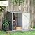 Outsunny 3.3' x 3.4' Outdoor Storage Shed, Metal Garden Tool House with Sloping Roof and Lockable Door for Backyard, Bike, Patio, Garage, Lawn, Gray