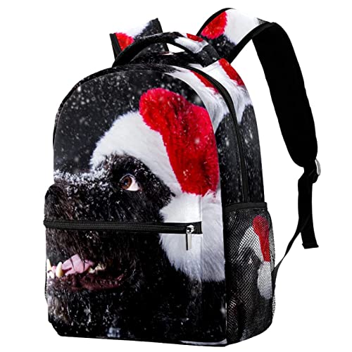 Sac à dos chien de neige mignon avec chapeau de Noël, le cadeau d'hiver idéal pour femme